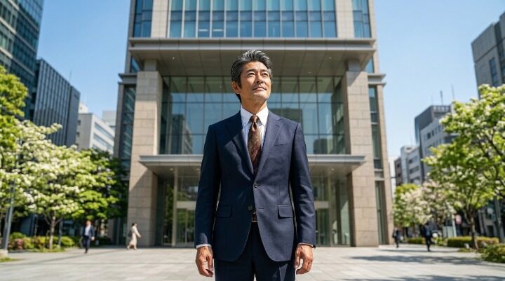 新しい職場への第一歩を踏み出す 50代男性のイメージ