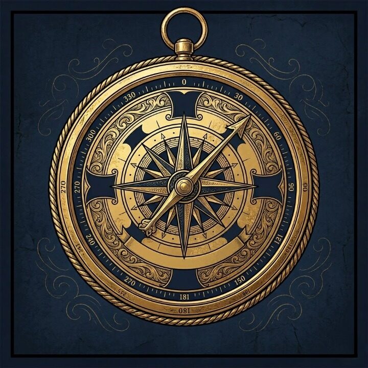 迷えるオッサン共の羅針盤 管理人コンパスのプロフィールアイコン ヴィンテージ羅針盤のイラスト